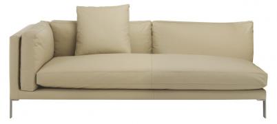 Кремовый кожаный диван